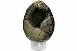 Septarian Dragon Egg Geode - Black Crystals #110882-2